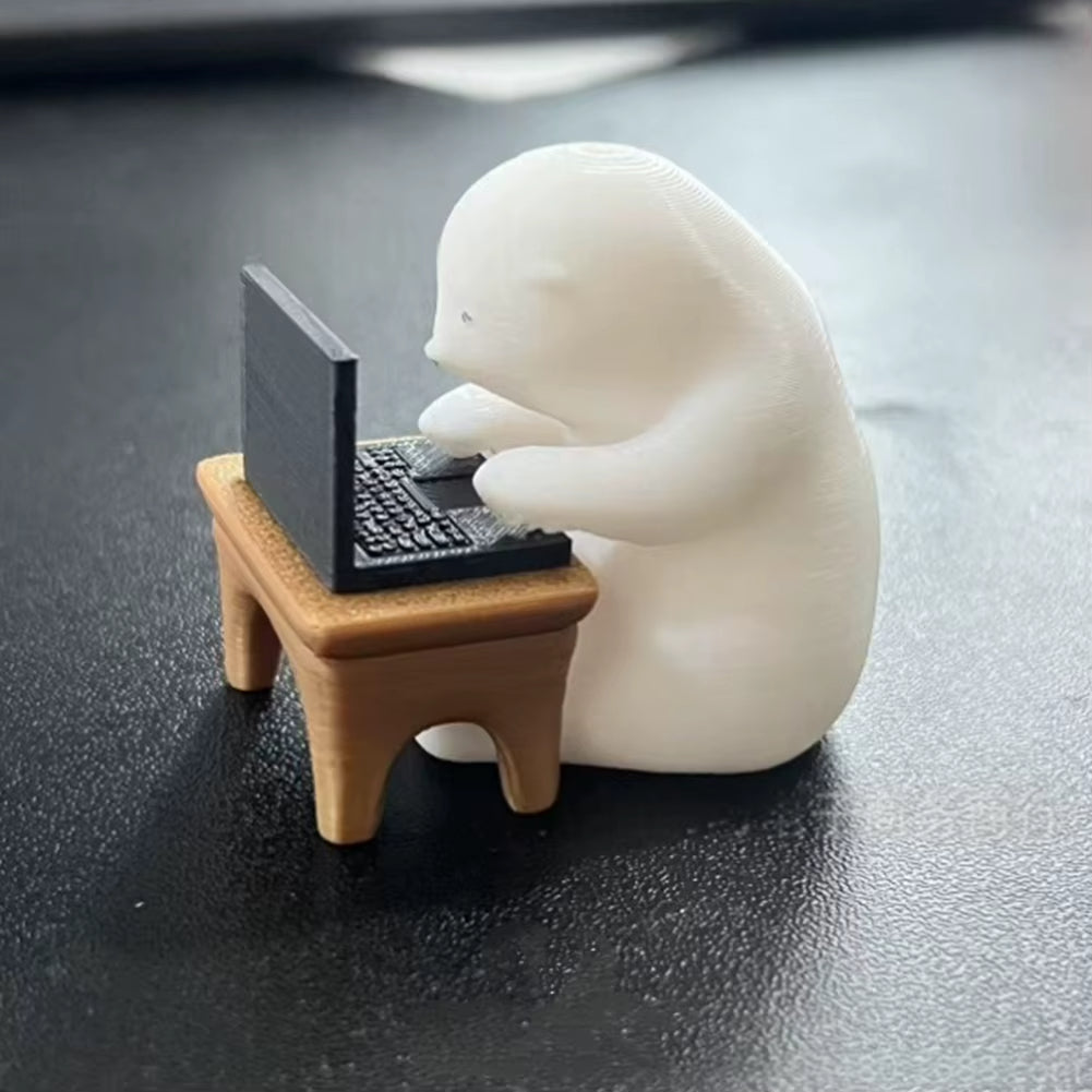 Bear Writing Code Mini Ornament