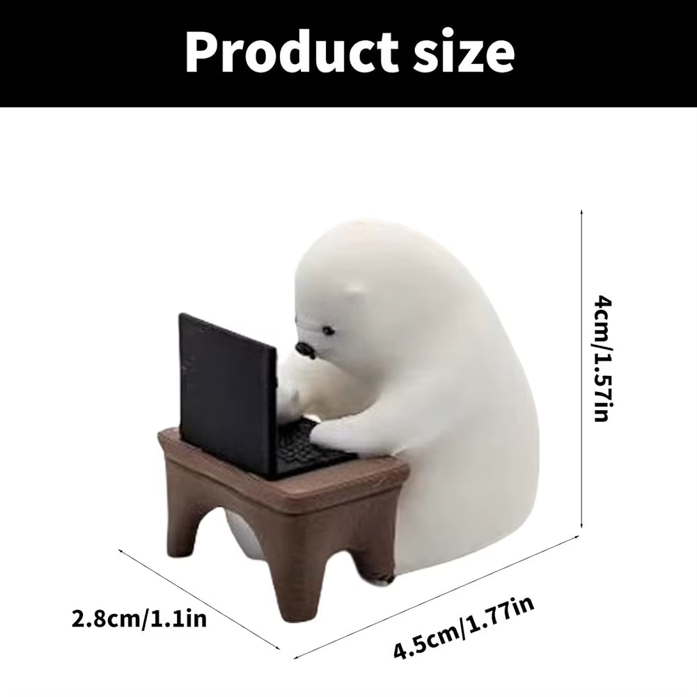 Bear Writing Code Mini Ornament
