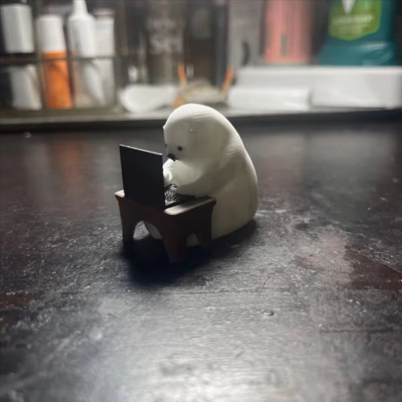 Bear Writing Code Mini Ornament