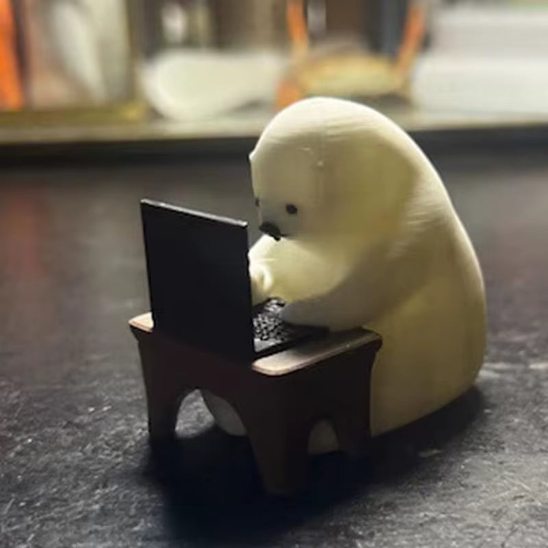 Bear Writing Code Mini Ornament